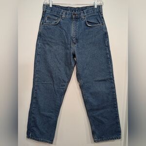 Carhartt Men's 33×30 B155 DST Relaxed Fit Fleece Lined Denim Jeans Early 2000's